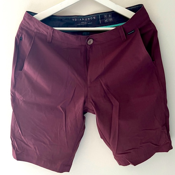 NEW Men Plum Dynamic Short by 7 Diamonds Size 29 - Picture 1 of 8